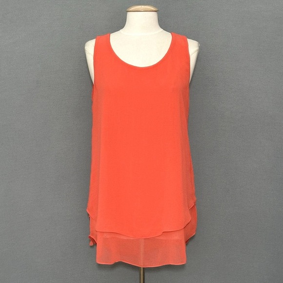 Soft Surroundings Womens Top PM Petite Coral Orange Flowy Tunic Beachy Resort - Picture 1 of 13